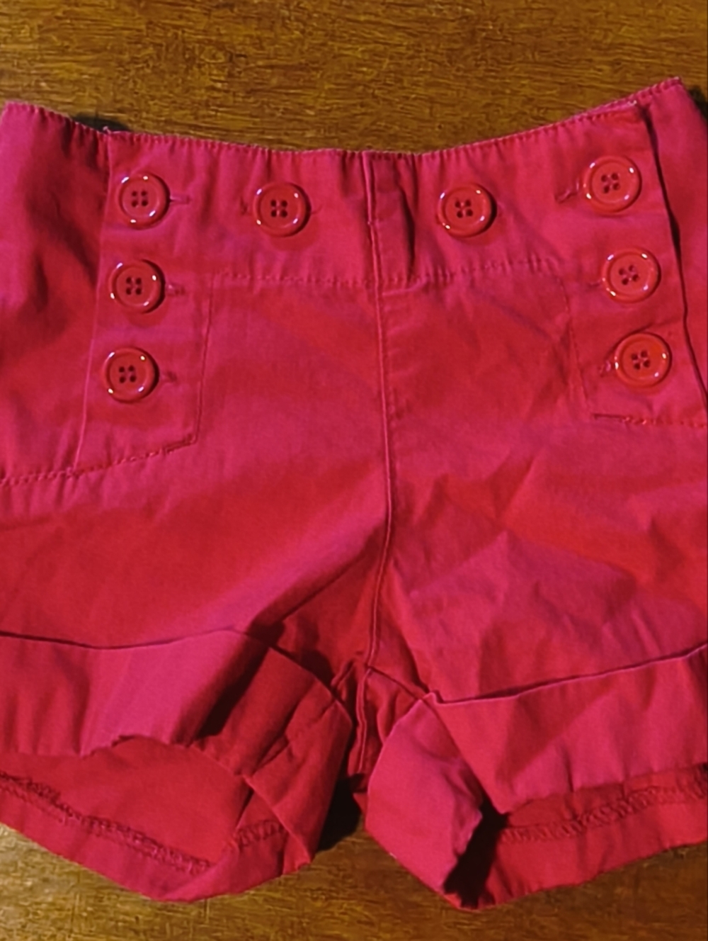 Red ChikliPop Size 5 Girls Button Shorts Comfy Casual Girls